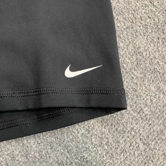 Nike Pro Shorts Women M Medium Acid Lime Black Dri Fit Pull On Fitted Logo Band - Picture 9 of 11